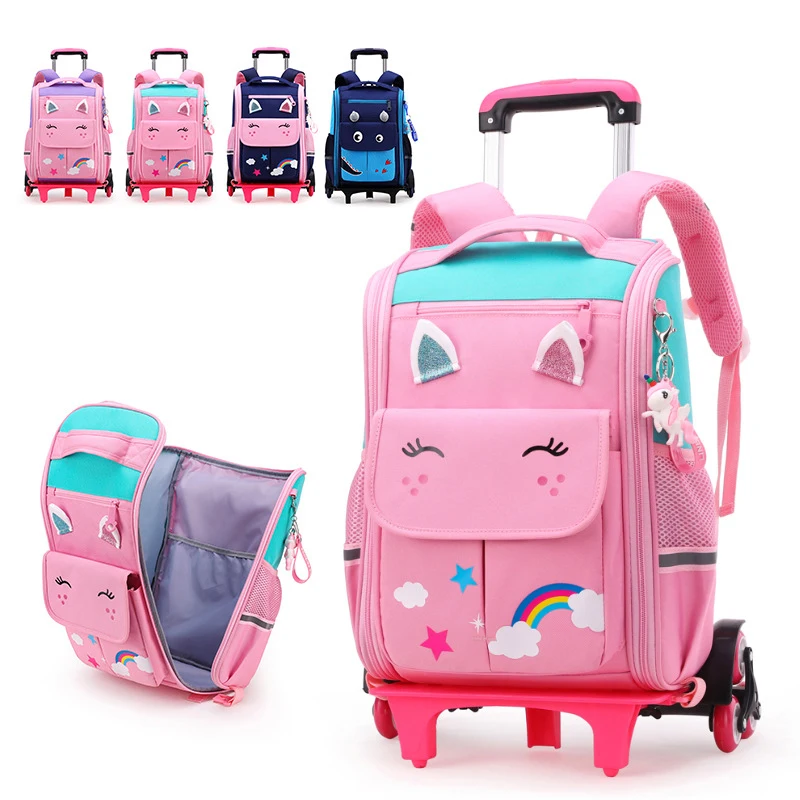Mochila Rolante Infantil KKcare - 6 Rodas | Com Lancheira E Estojo | Perfeita Para Escola