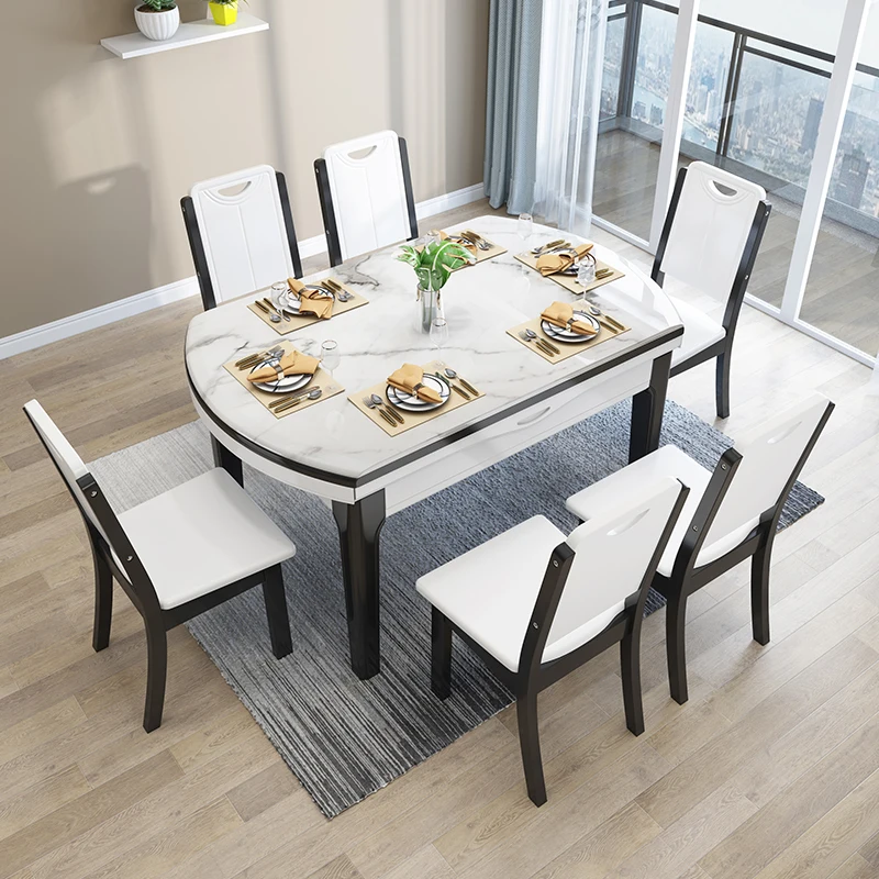 Hanyee Household Extendable Dining Table Modern Simple Dining Room ...