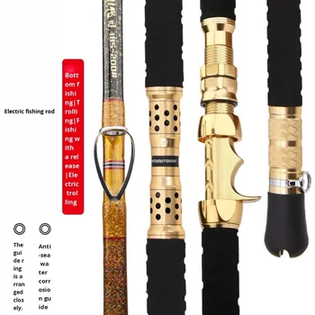 Solid Carbon Super Hard Automatic Fishing Rod Tuna GT Marlin Deep Sea Saltwater Boat Trolling Casting Spinning Fishing Rod – Trolling Lure – view 5