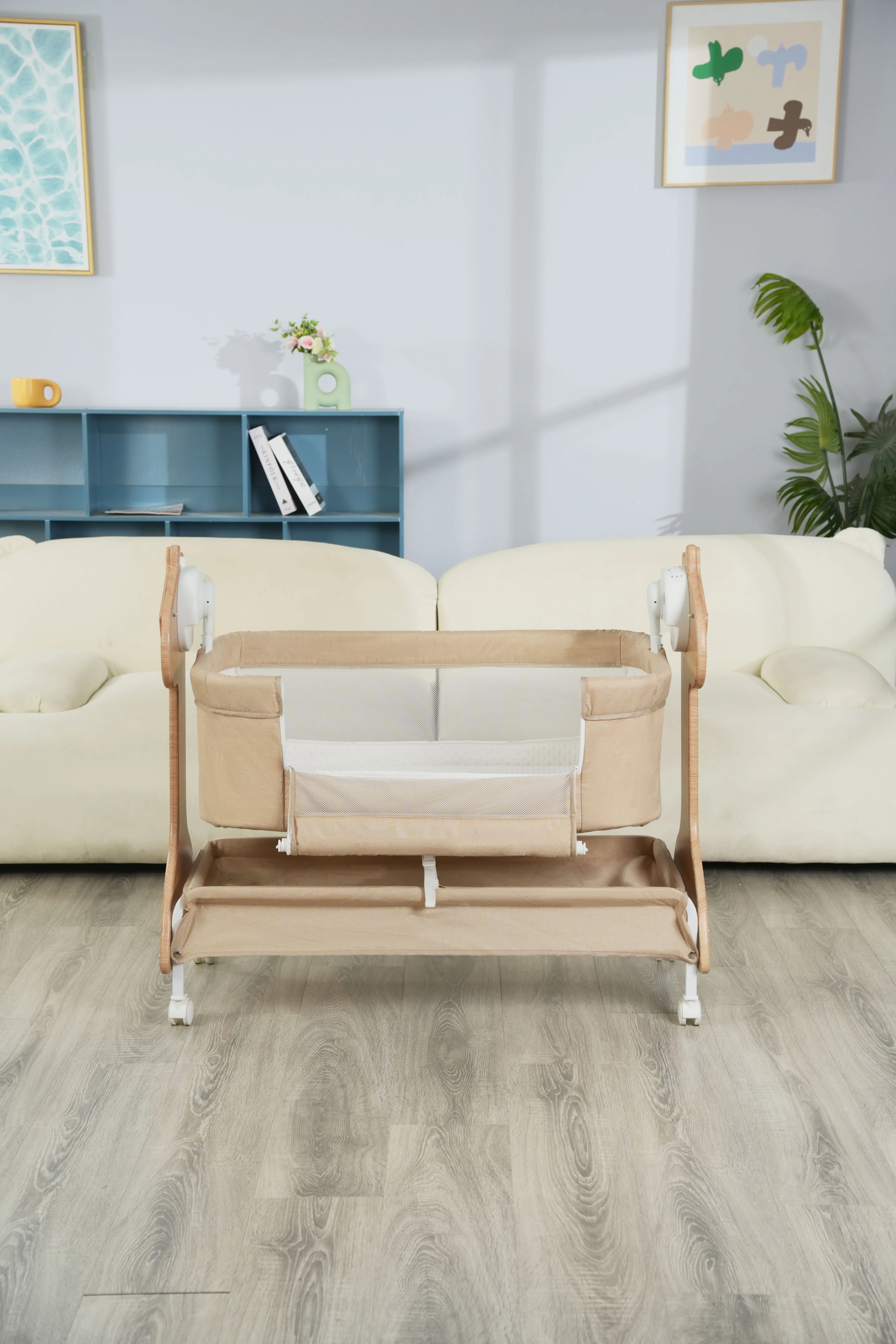 P1513D Cool Baby MDF Electric Automatic Baby Cradle with Side-opening Function supplier