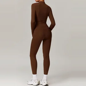 Long Sleeve Yoga Tight Slim Fit Stretchy Design Great Gym Running Winter Wear-Direct Factory Sale Wholesale Spandex Material