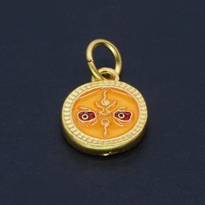 Customized Designs  Elements Matte Gold Plated Enamel Rainbow Butterfly Longevity Medal Orthodox Brass Cloisonne Charm Pendant