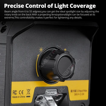 Godox S60Bi-K3 60W Focusing LED Photography Continuous Adjustable Light Spotlight With Barn Door Kit for Professional Lighting detail image