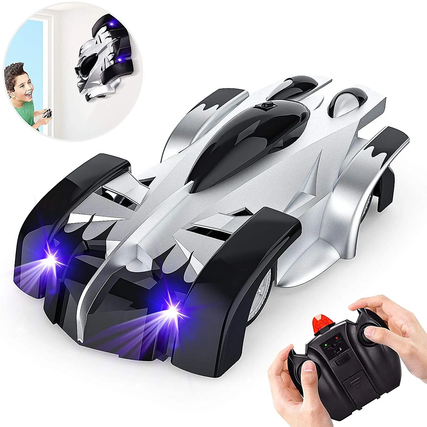 Climbing Wall Rc Car Dual Mode 360 Degrees Rotating Rc Stunt Cars With Headlight Rechargeable