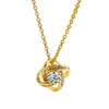 Stainless Steel Gold Clover Necklace