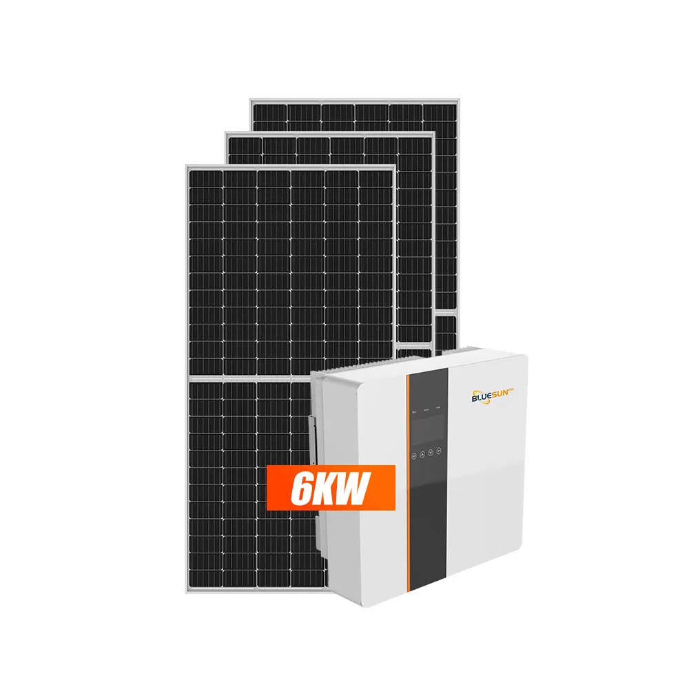 house roof top 5000w 6000w 6kva hybrid solar inverter system solar power energy storage system with CE TUV