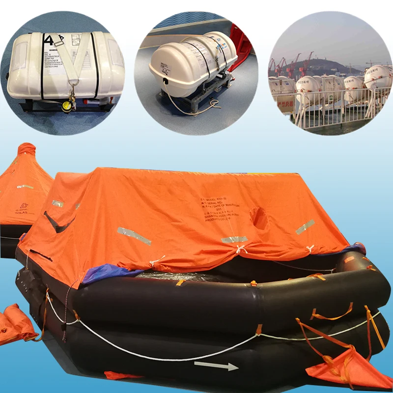 25-persons Self-inflating Throw Over Board Life Raft for Marine Safety
