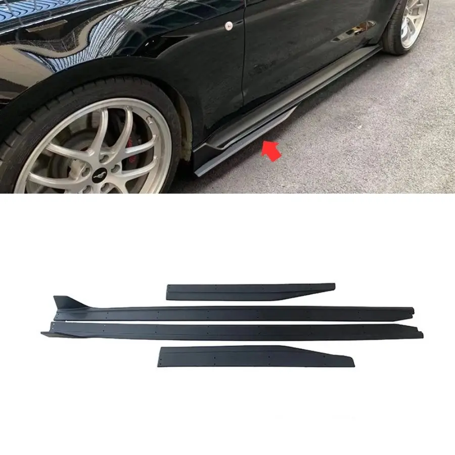 Tiypeor Body Kit Side Skirt Extension Splitter for Ford Mustang GT500 2015 - 2022 Lip Lower Side Protection Rocker Splitter