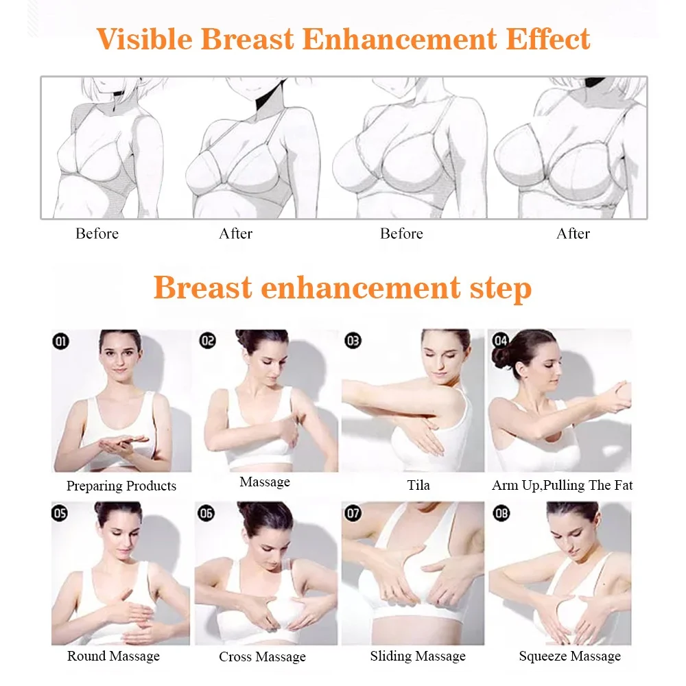 Private Label Breast Enhancement Oil Powerful Formula Lifting and Plumping Big Breast Massage Oil for Breast Enhancement