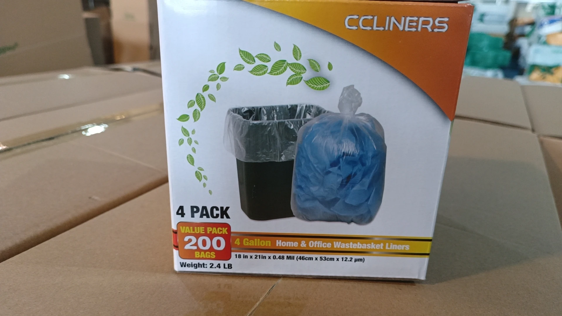 4 Gallon Trash Bags Small Bathroom Garbage Bags Clear Plastic Wastebasket Trash Can Liners for Home and Office Bins, 200 Count