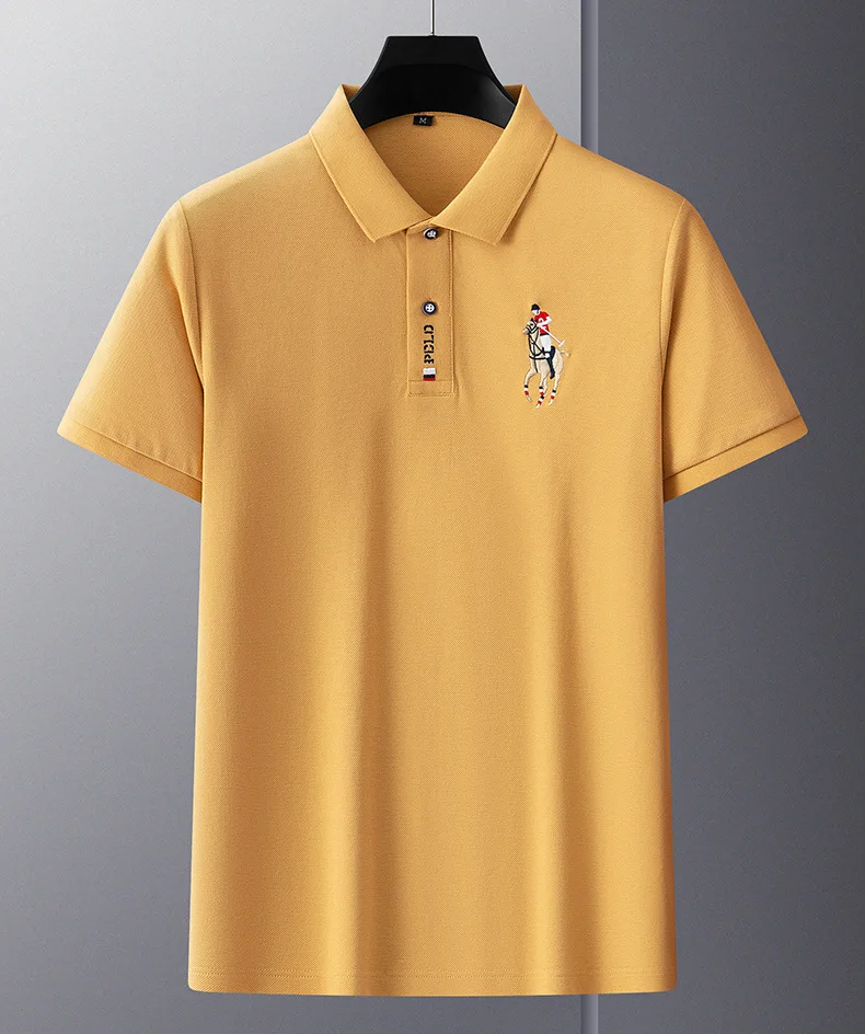 New Design Custom Embroidered Logo 95% Cotton 5%spandex Man Golf ...