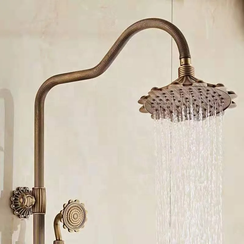Vintage Style Antik Messing Bambus Design Dusch set Badezimmer Regen dusche  Wasserhahn Kopf
