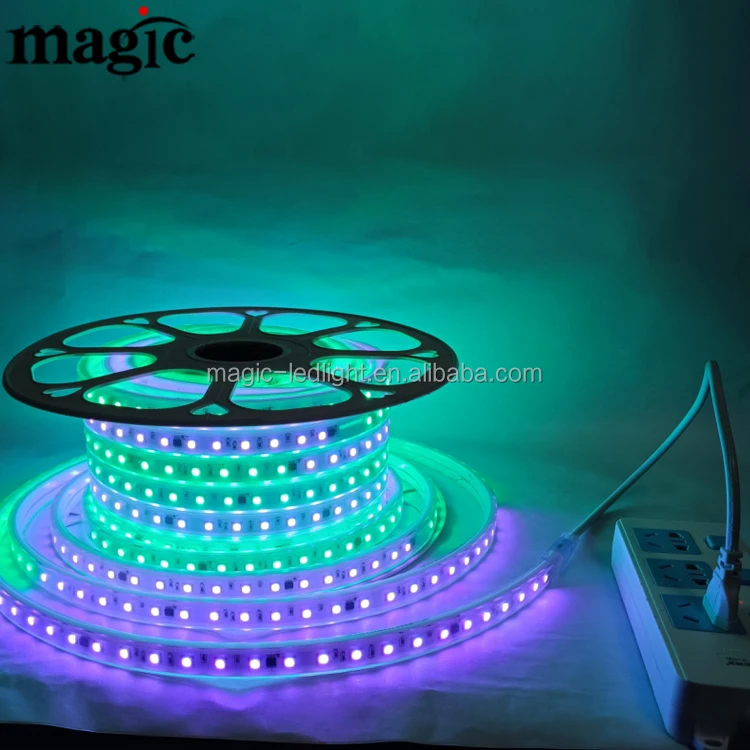 Red Led Ip67 IP67 Waterproof 100meters AC 220V 110V US Euro Plug RGB LED Strip
