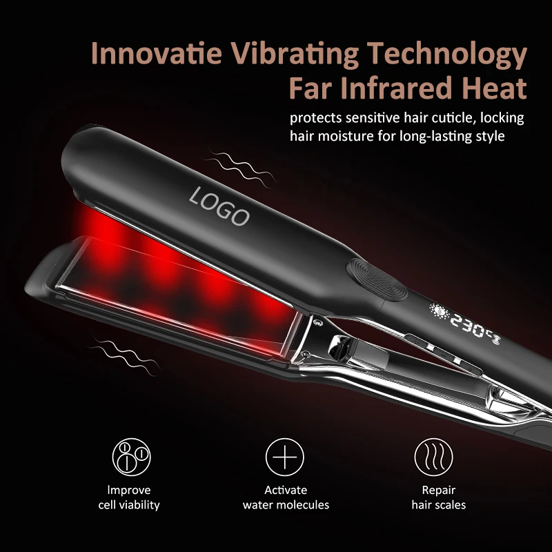 Electric 500F Hair Straightener Professional Titanium 2 in 1 Keratin Treatment Infrared Flat Iron Hair Straightener