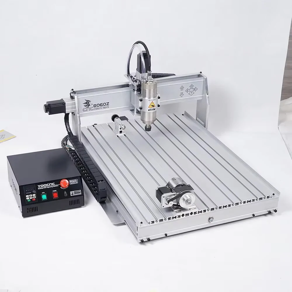 CE Approved YOOCNC 8060Z CNC Engraving Machine - 4 Axis, 2200W