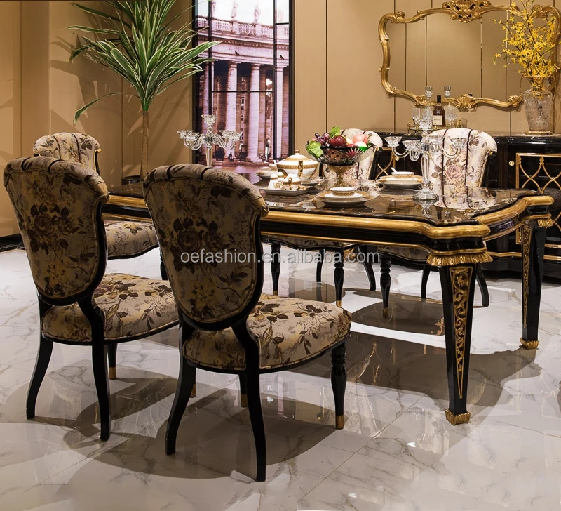 OE-FASHION Custom Italian High End Dining Room Furniture Dinning Table Sets  Luxury Chairs Dining Table Set