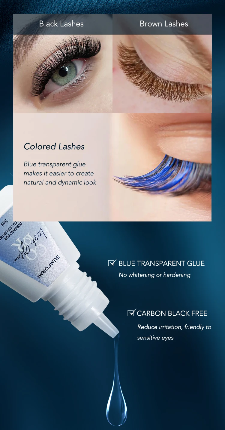 Sumformi Eyelash Extension Adhesive No Fumes Or Burn Oil Resistant