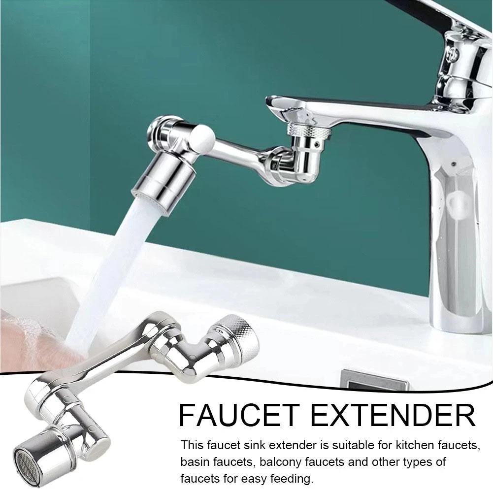 Universal 1080 degree Swivel Robotic Arm Faucet Plastic Kitchen Sink Extension Faucet Rotatable Multifunctional Extension Faucet