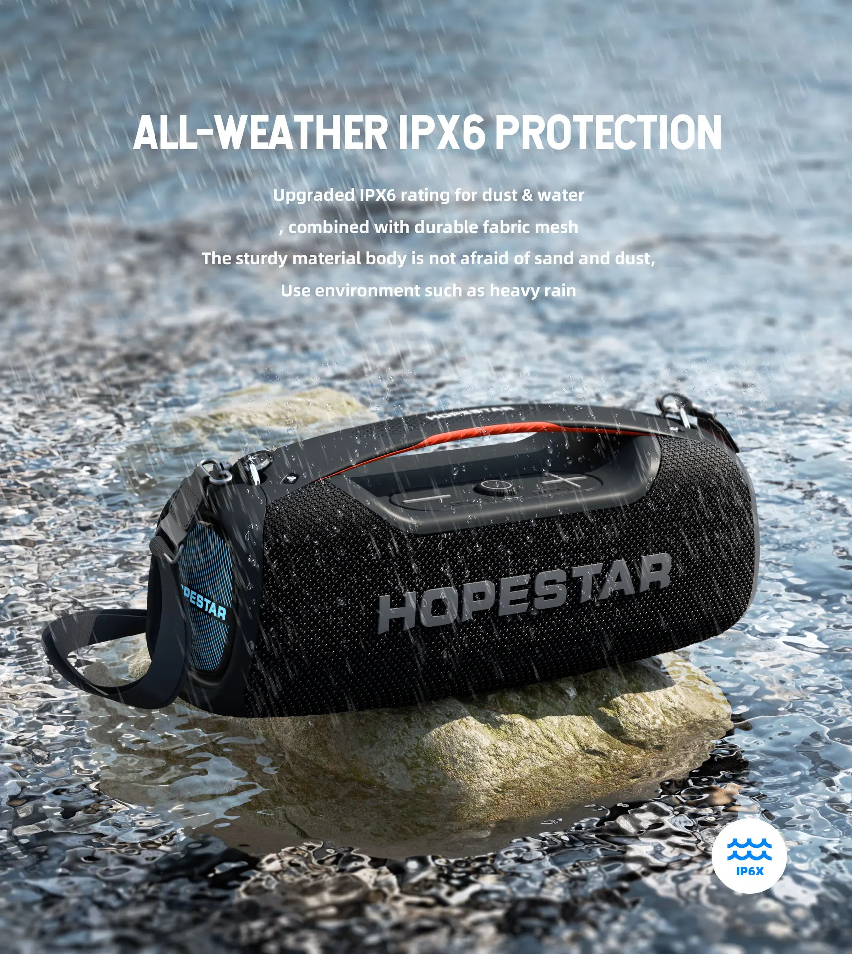 Hopestar Speaker 100W Outdoor Portable Audio Player A60 High Quality RGB Wireless RGB Wireless Subwoofer for Home Parties