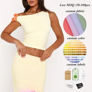 Factory Custom Slim Fit Summer Sleeveless Tops Solid Color Women off Shoulder tank Tops Basic Plain t Shirt