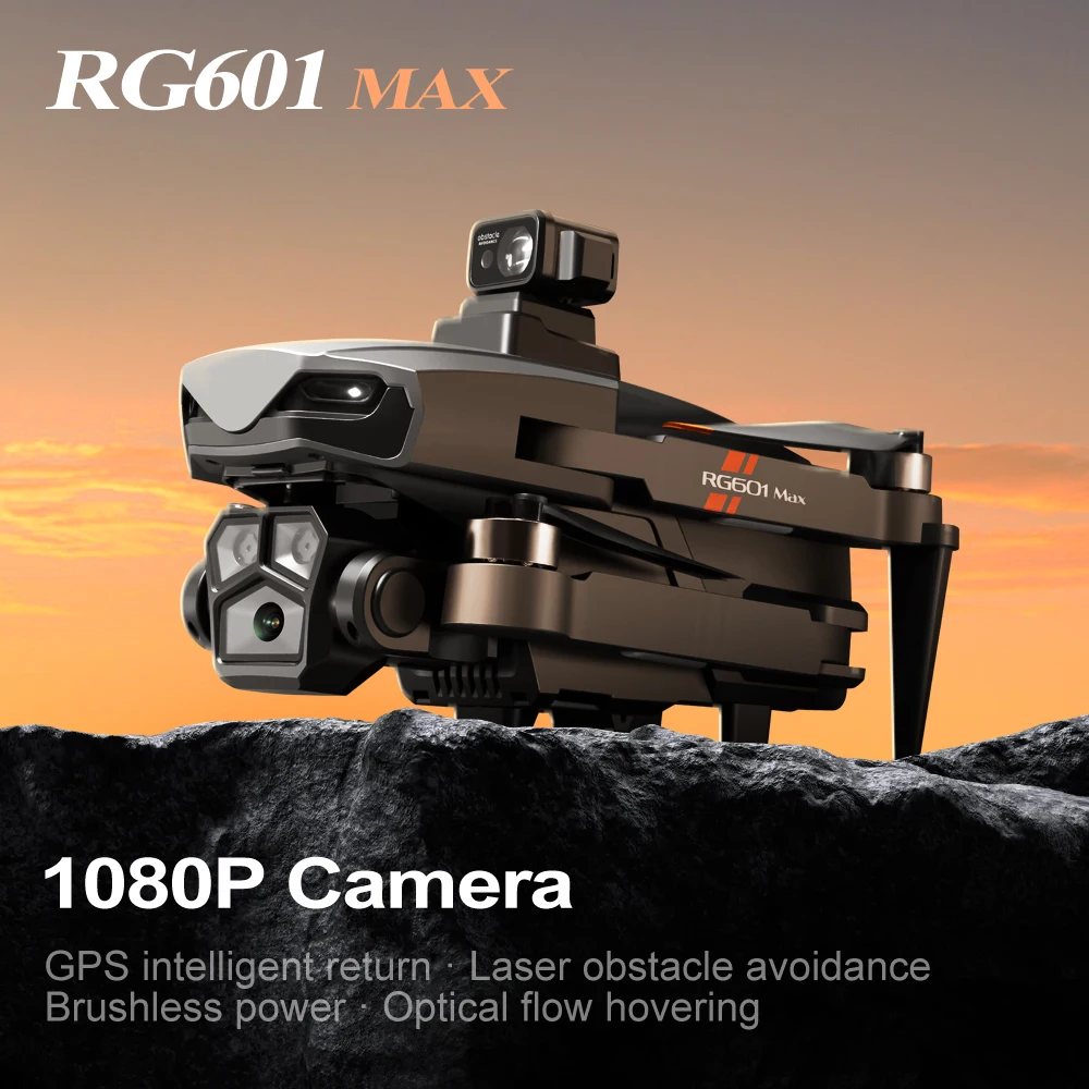RG601 Max Drone GPS kamera ganda, Drone Quadcopter lipat RG601 Max  Quadcopter GPS kamera ganda 4k HD, Motor tanpa sikat