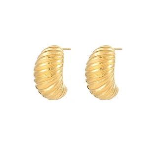 2026 European and American Irregular Spiral Studs Earrings Little Gold Plating Studs Earrings