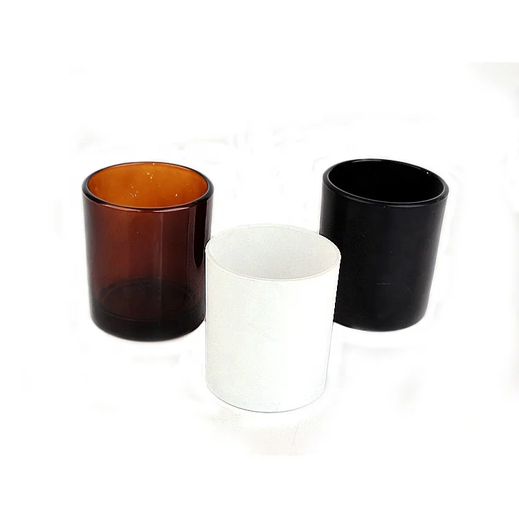 Factory Sale Empty 7oz 200ml Matte Black White Brown Glass Candle Jars Vessels Container with Lid for Candle Making