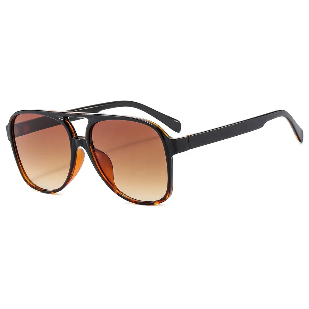 High Quality Fashion Brand Designer Oculos De Sol Custom logo Men Women Classic Aviation Style Orange Yellow Lens Sunglasses