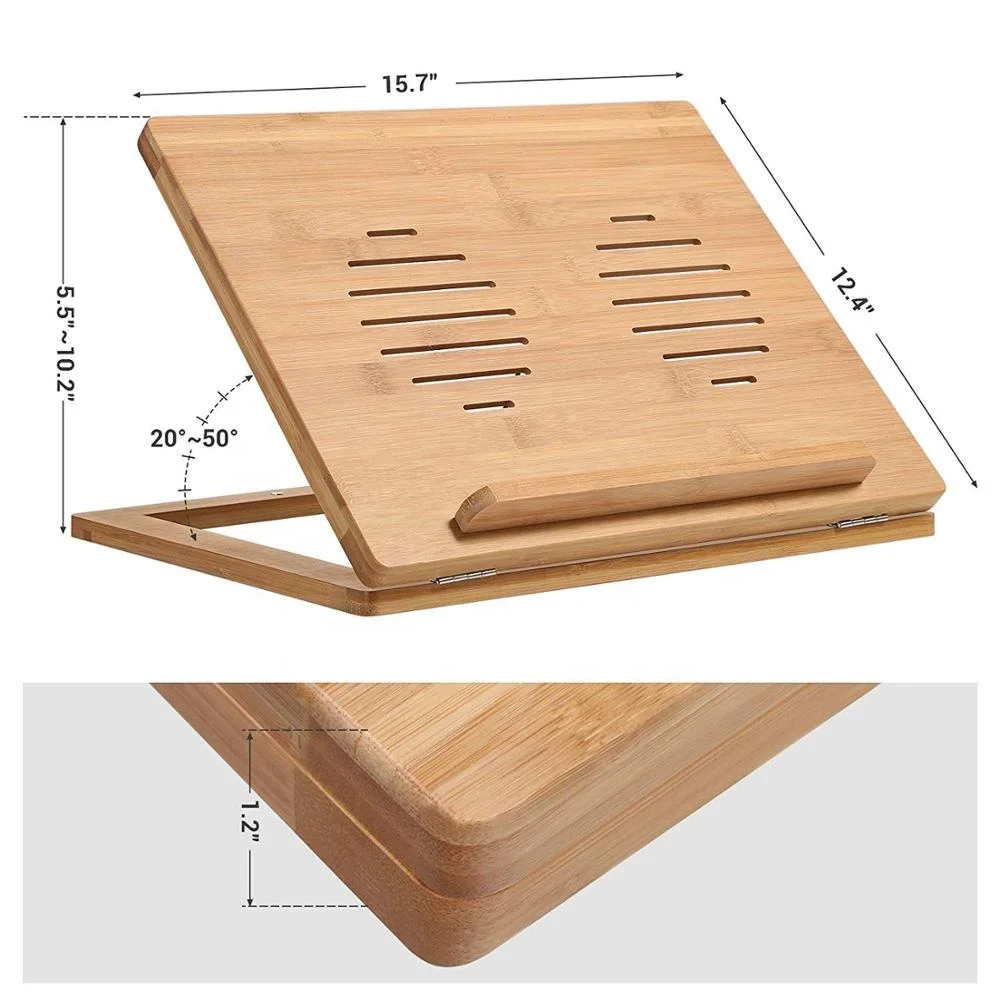 Складной регулируемый по высоте бамбуковый Складной Портативный Регулируемый Настольный держатель для ноутбука Подставка для подставки