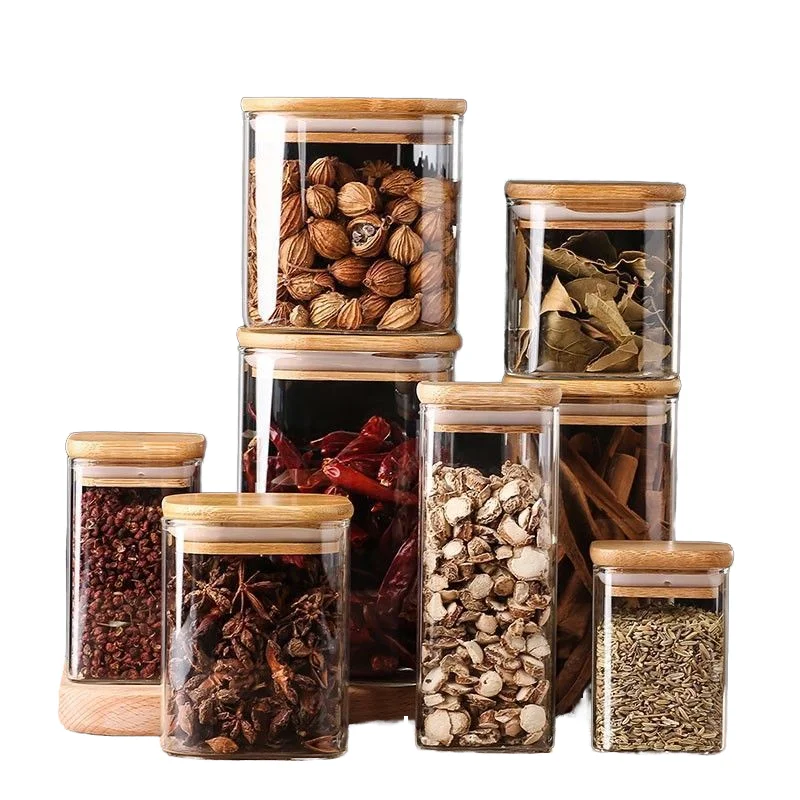 Household clear Glass Food Storage Jars Food Nut Storage Jar