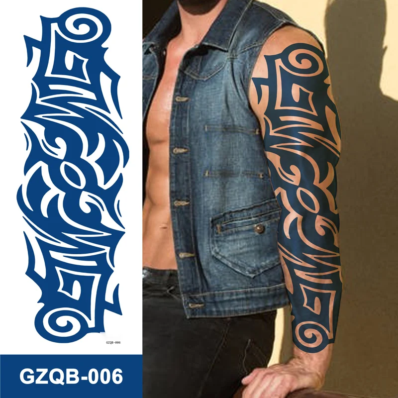 Hot Selling Adult Full Arm Semi Permanent Juice Similar Real Temporary Rich Style Water Transfer Tattoo Stickers