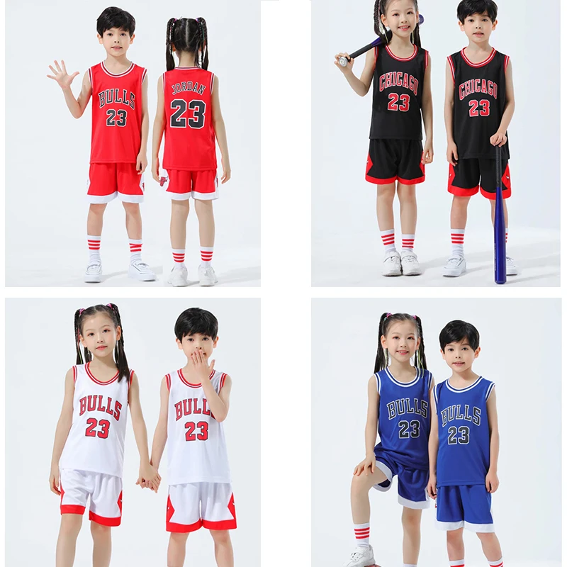 Summer Kids Baby Boys Girls Basketball Outfits Clothes Sport T-shirt+Shorts  Sets