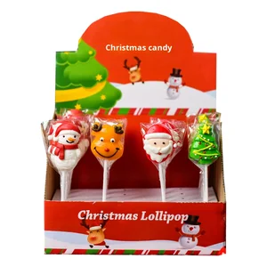 Wholesale Christmas Coated Hard Candy Gift Box Lollipops for Festive Treats