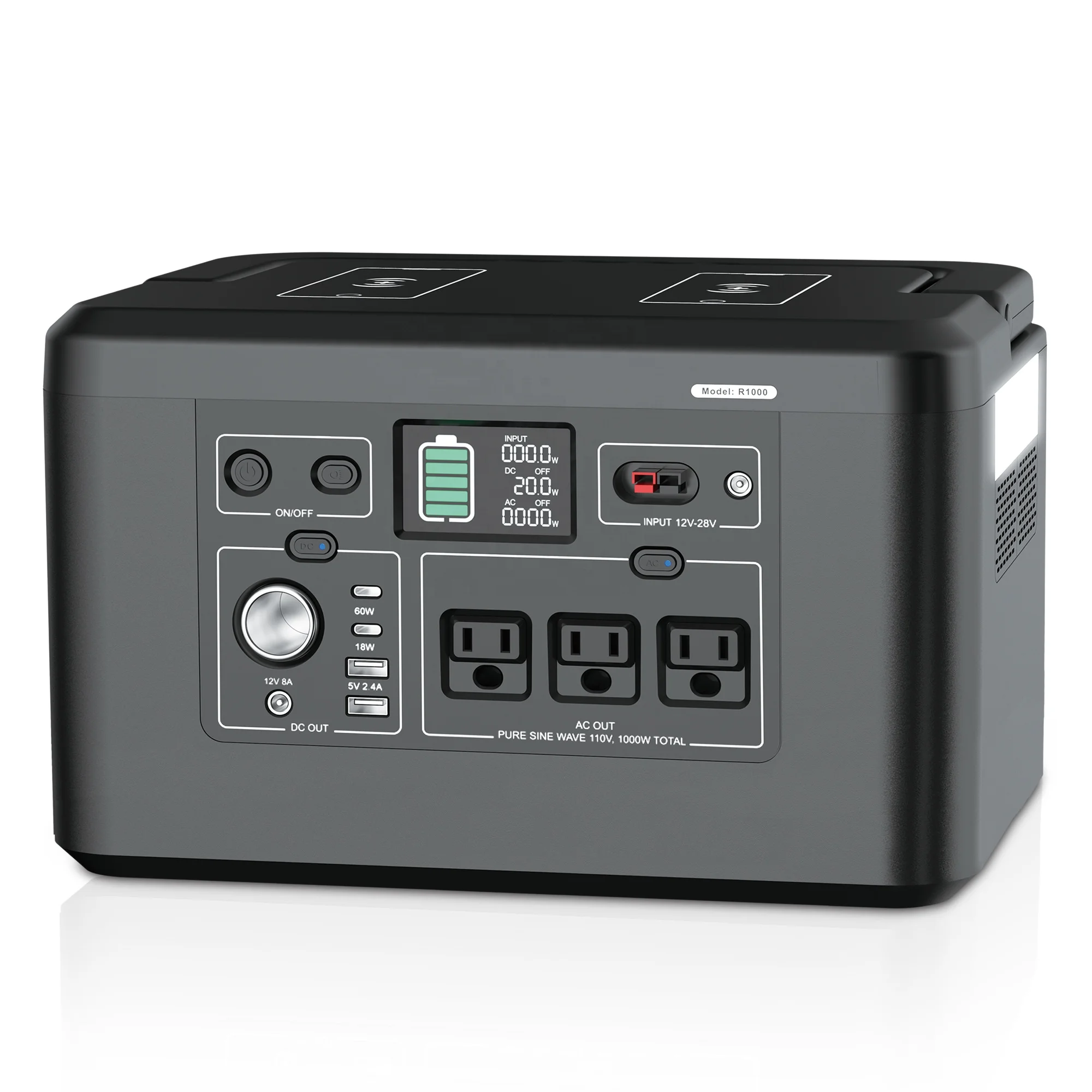 Powkey R1000 1000w Rechargeable Emergency Backup Portable Power Station ...