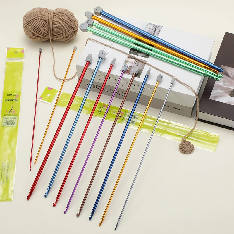 Hahiyo - Juego De Soportes Para Agujas De Punto De Aluminio, Resistente, Varios Colores, Para Tejer Cables Doblados, 9 Piezas Para Suéteres, Calcetines, Hilo De Costura, Ganchillo