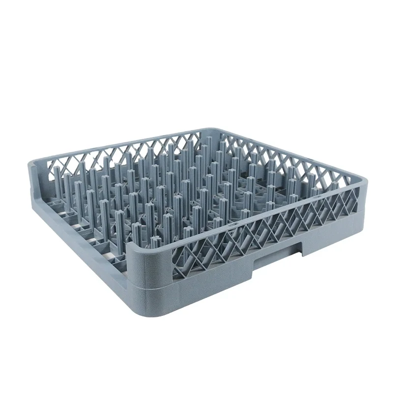 Storage Containers Compartment Glass Rack 9/16/20/25/36/49 Compartments Plastic Multifunction Plastic Dish Drainer Grey & Brown