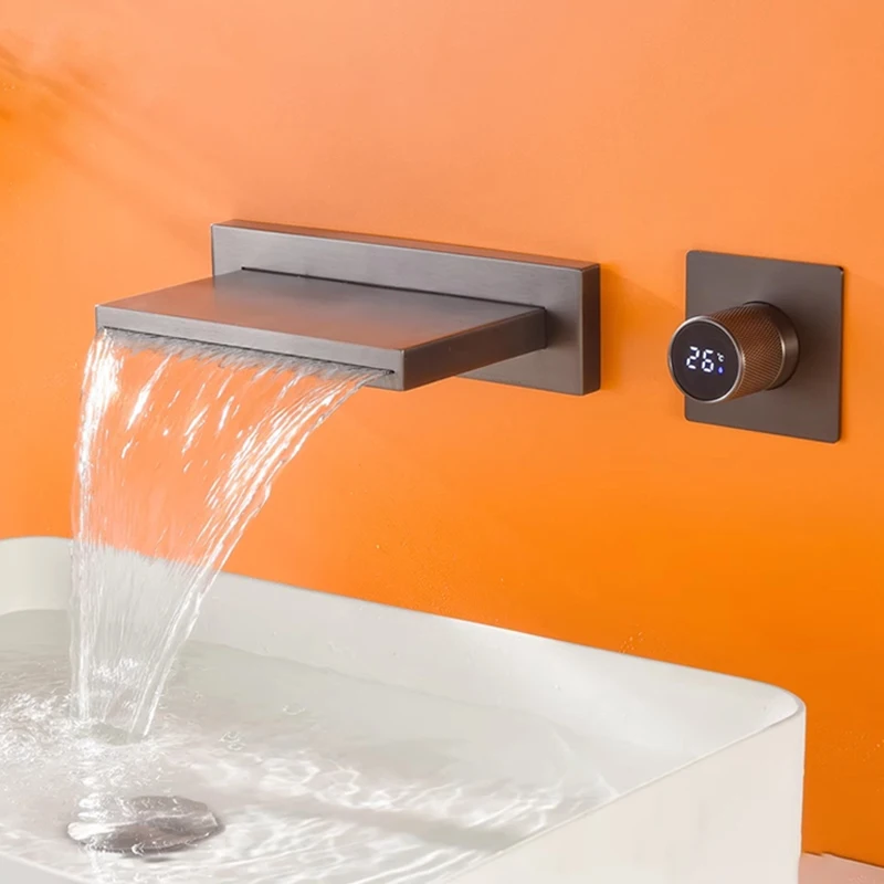 2023 Modern Sanitary Ware Wall Mounted Wash Bathroom Tap Digital