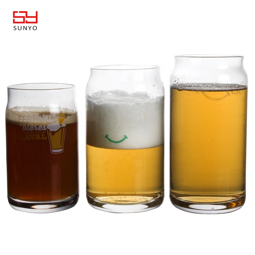 Handmade Custom Transparent Beer Can Shape Glass Cup