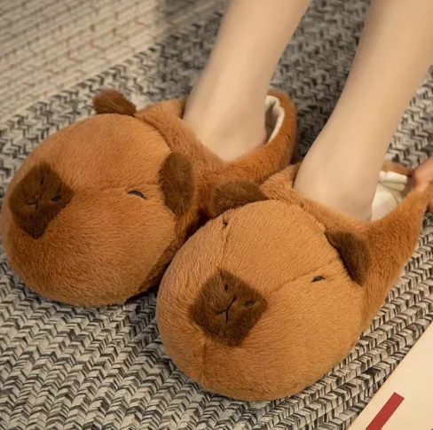 Hot Sale Plush Capybara Home Slipper Cute Stuffed Capybara Warm Slipper ...