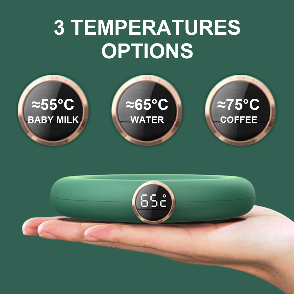 Новинка USB зарядка для дома и офиса с регулируемым светодиодным дисплеем 3 температурными режимами нагревательная пластина Электрический подогреватель кружка подставка кофе молока чая