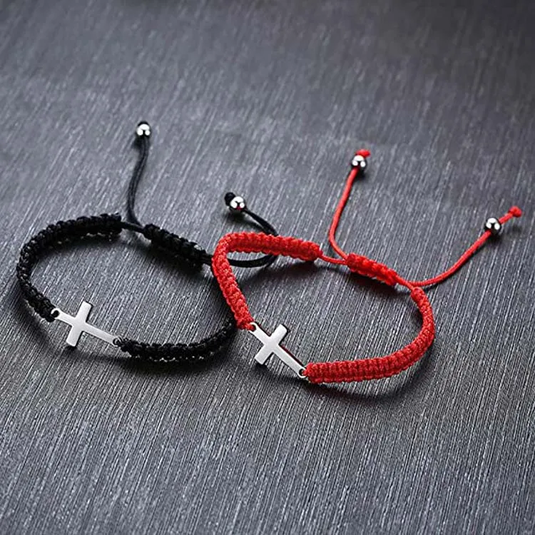 2025 Adjustable Red String Protection Bracelet Classical Cross Bracelet Religious Jewelry for Women