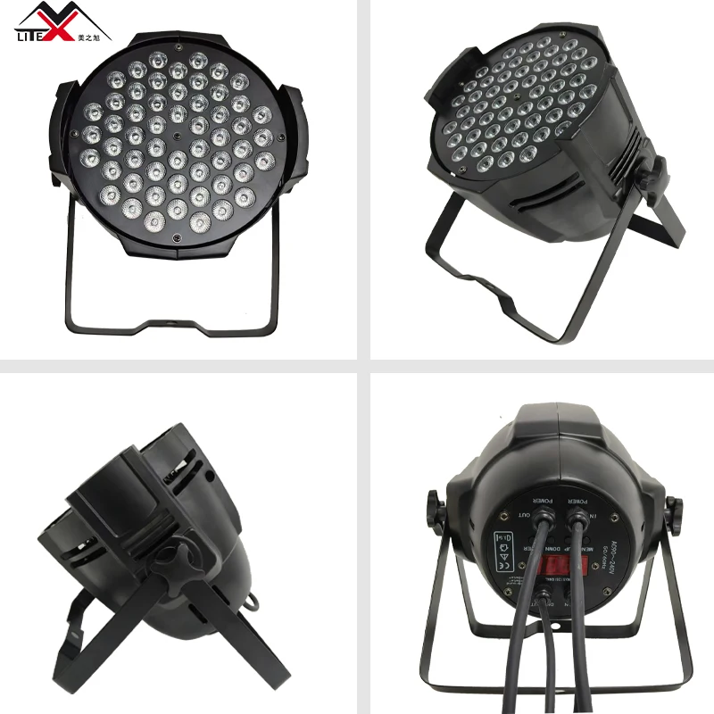 Guangzhou Dmx RGB 3in1 Full Color 54x3W Flat Led Par Lighting Equipment Remote Control Projection Lights for Stage Lighting