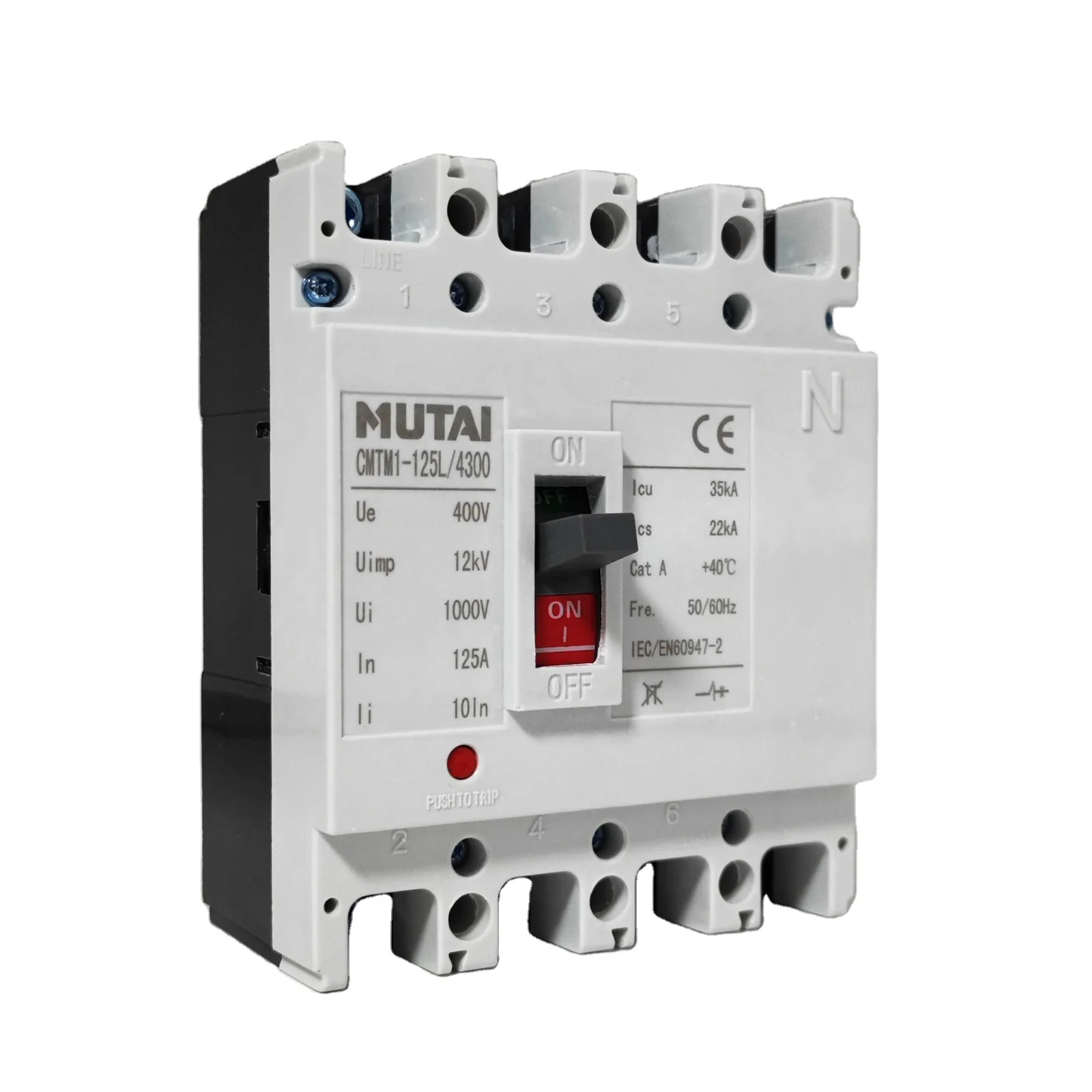 MUTAI Factory AC 400V MCCB 10a 63a 100a 125a 250a 400a 4Pole Prices Mould Case Circuit Breaker