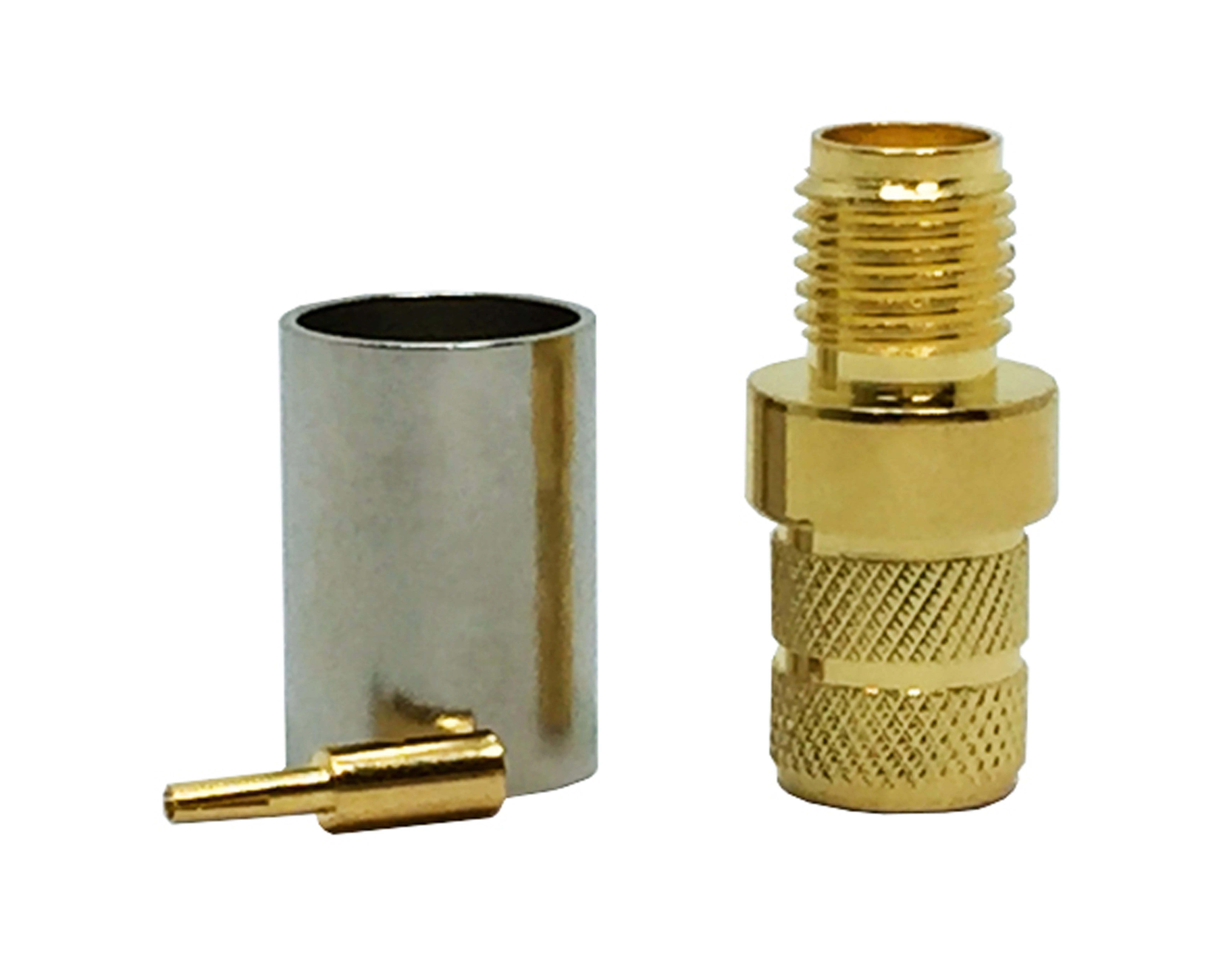 Gold plated SMA female jack crimp rg6 cable rf coaxial connectors supplier