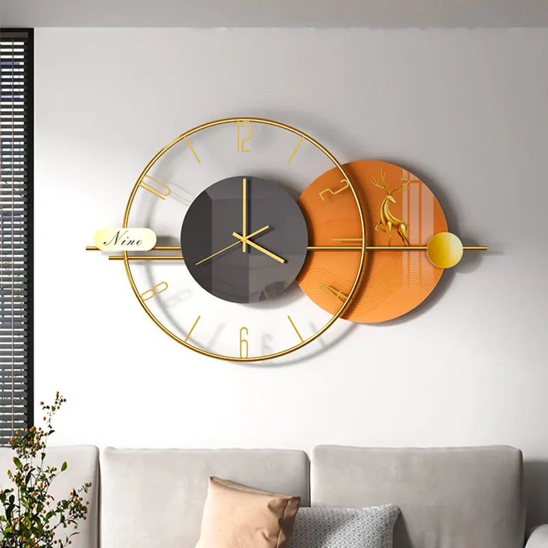 Многофункциональные настенные часы с регулируемым светом креативные металлические Стеклянные Настенные на заказ для домашнего декора