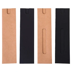 JASON YUEN Simple Kraft Paper Pen with Custom Logo Sleeves Tube 1 Pen ECO Protective Sleeve for Promotional Gift Pen Packaging