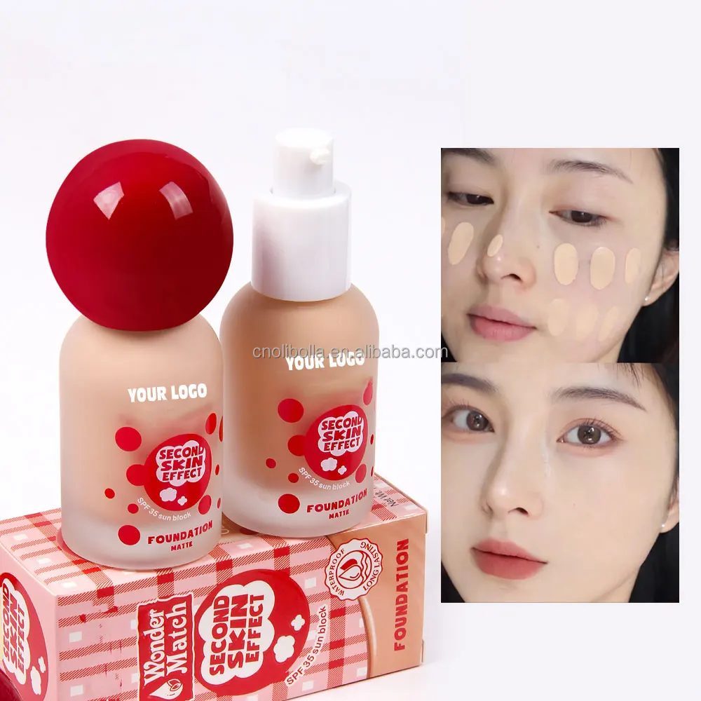 OEM Moisturizing Liquid Foundation Makeup Cream Pressed Powder Concealer for Dark/Dark Skin Tone Matte Finish for Face Makeup