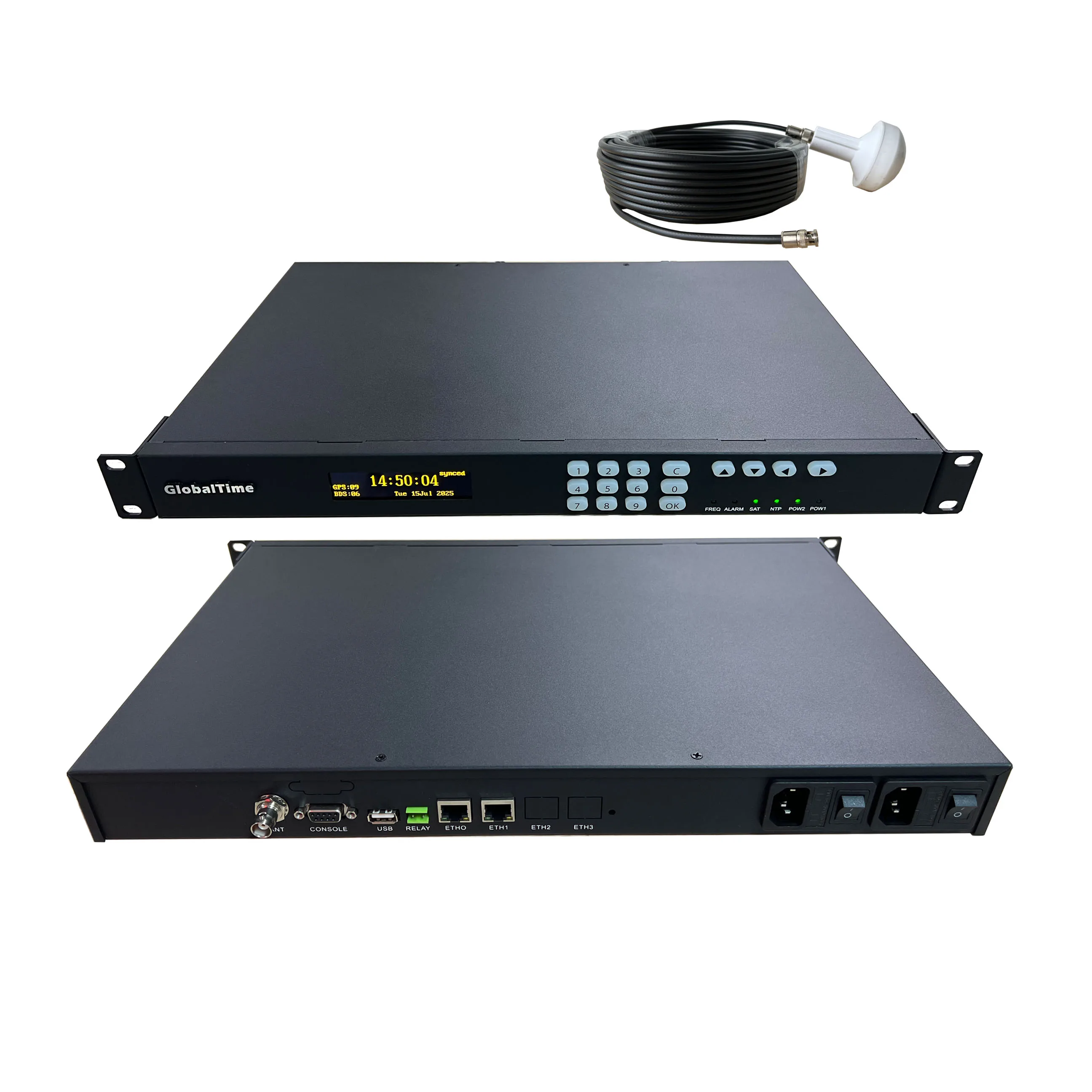 NTP サーバー NTP GPS Time Server with Crystal Oscillator - 1/2/4 Ethernet Ports