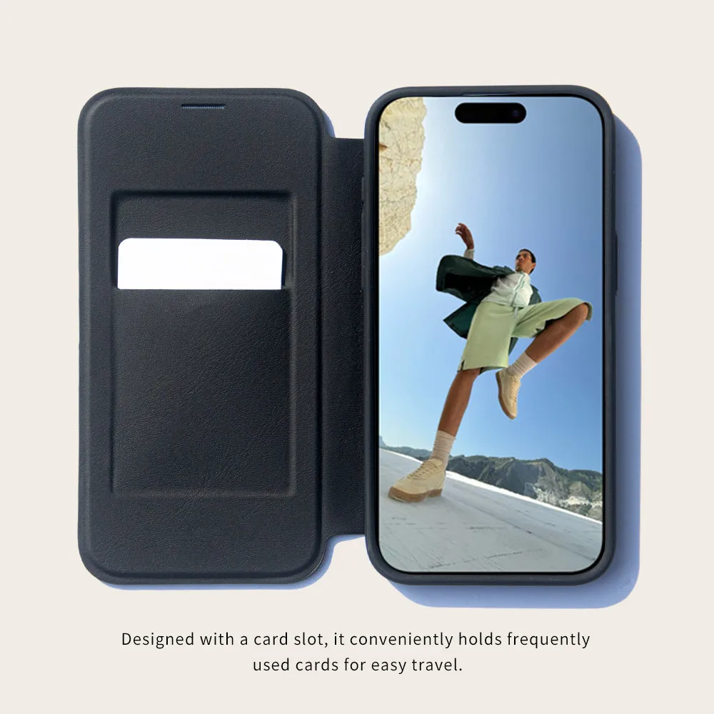 Business Smart Luxury Ins Style TPU Leather Phone Case Magnetic Logo Customizable Wallet Flip Cover Wireless Charging Model Pro