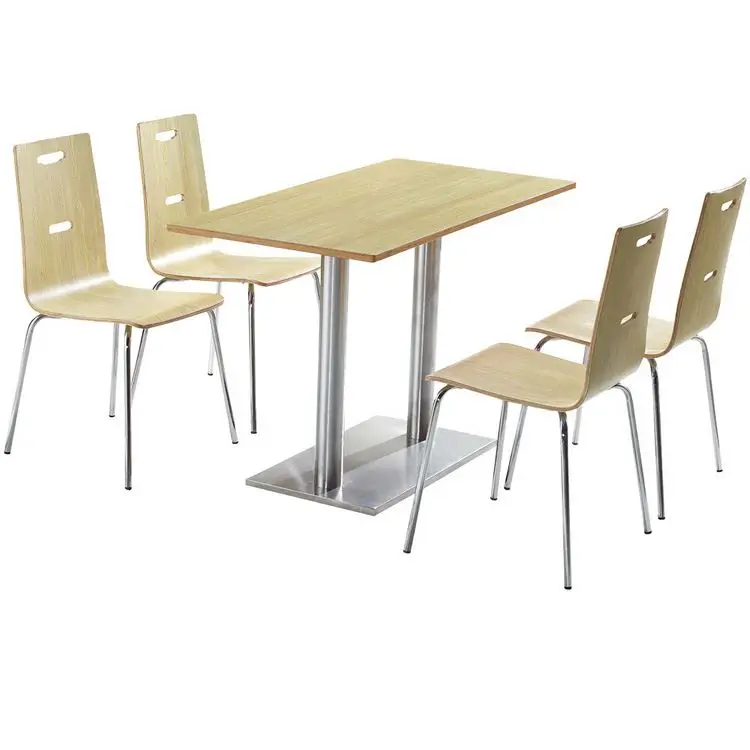 Table and Used for Restaurant Kfc Dinner University Desk Shell Fast Food Cushions Metal Chrome Base Thonet Bentwood Chair